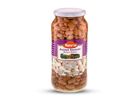 Sera Pinto Bönor(Borlotti) i glasburk 12x580ml