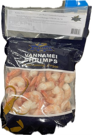 Räkor Vannamei kokt 26/30 12 x 800 gr