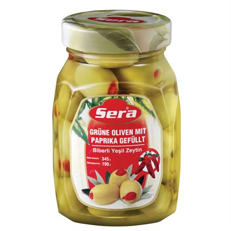 Sera Gröna Oliver gl med Paprika 12x350ml