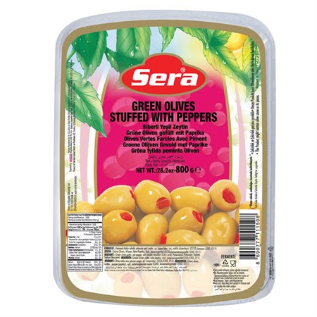 Sera Gröna Oliver med Paprika vak. 12x800g