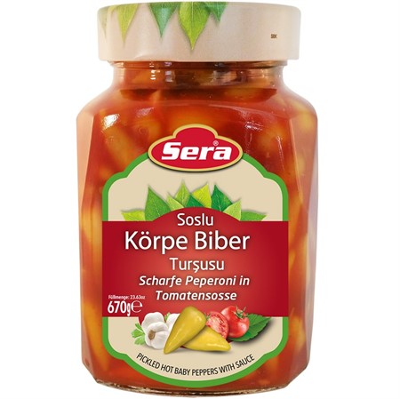 Sera Inlagda Starka Baby Feferoni i Tomatsås (12x720ml)